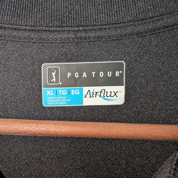 PGA Tour Black Polo Shirt Classic Short Sleeve - Picture 2 of 8